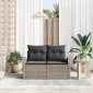 vidaXL Καναπές Κήπου με μαξιλάρι Γκρι 124 x 62 x 69cm συνθετικό ρατάν