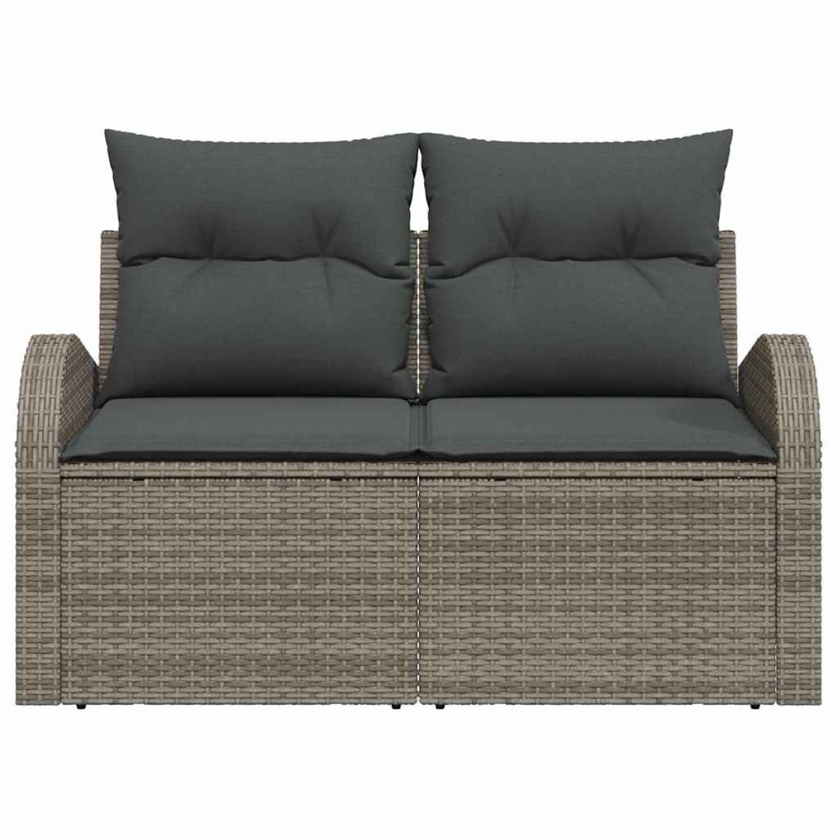 vidaXL Καναπές Κήπου με μαξιλάρι Γκρι 124 x 62 x 69cm συνθετικό ρατάν