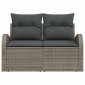 vidaXL Καναπές Κήπου με μαξιλάρι Γκρι 124 x 62 x 69cm συνθετικό ρατάν