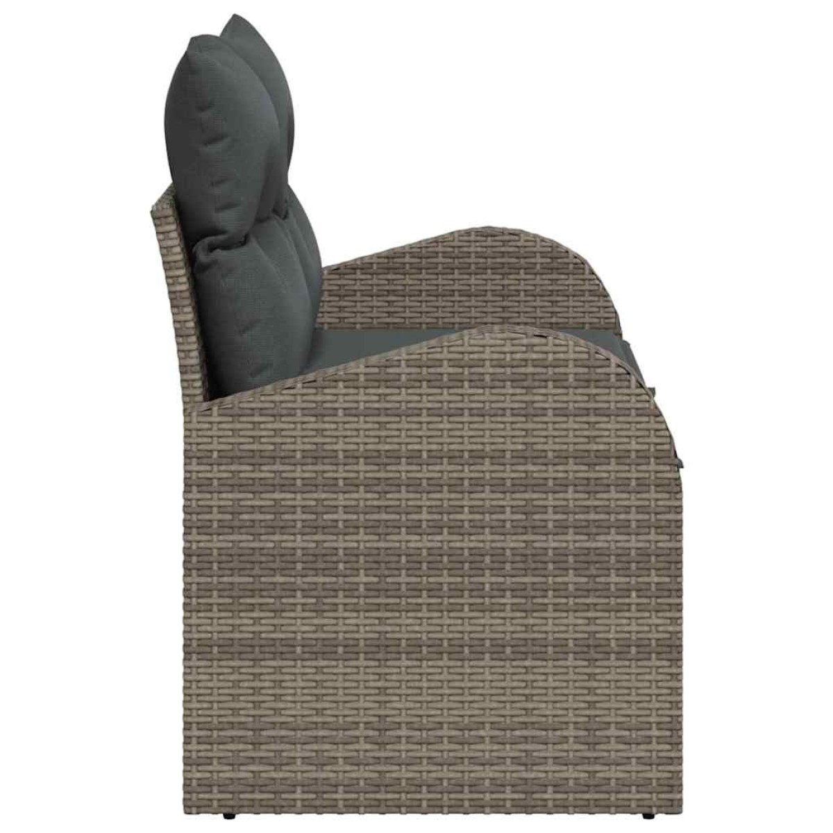 vidaXL Καναπές Κήπου με μαξιλάρι Γκρι 124 x 62 x 69cm συνθετικό ρατάν