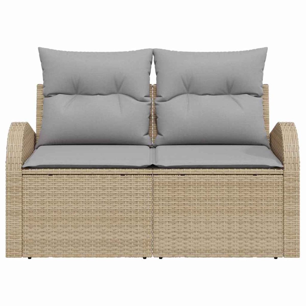 vidaXL Καναπές Κήπου με μαξιλάρι Μπεζ 124 x 62 x 69cm συνθετικό ρατάν