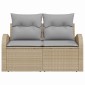 vidaXL Καναπές Κήπου με μαξιλάρι Μπεζ 124 x 62 x 69cm συνθετικό ρατάν