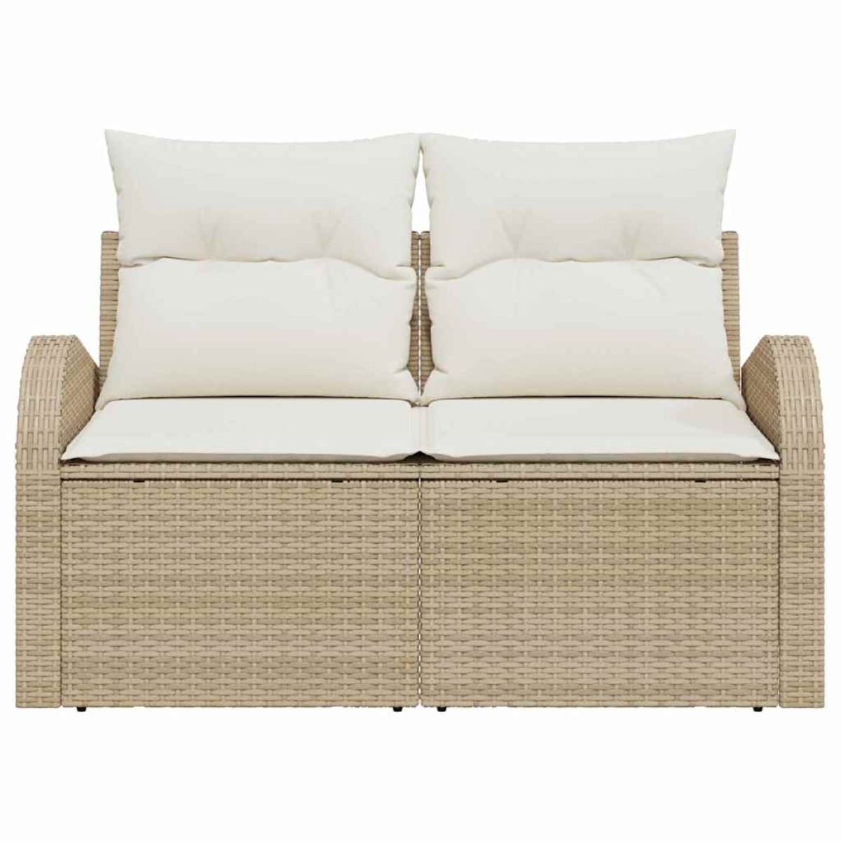 vidaXL Καναπές Κήπου με μαξιλάρι Μπεζ 124 x 62 x 69cm συνθετικό ρατάν