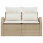 vidaXL Καναπές Κήπου με μαξιλάρι Μπεζ 124 x 62 x 69cm συνθετικό ρατάν