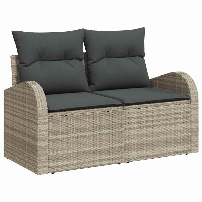 vidaXL Καναπές Κήπου Ανοιχτό γκρι 124 x 62 x 69cm συνθετικό ρατάν