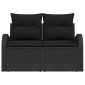 vidaXL Καναπές Κήπου με μαξιλάρι Μαύρο 124 x 62 x 69cm συνθετικό ρατάν