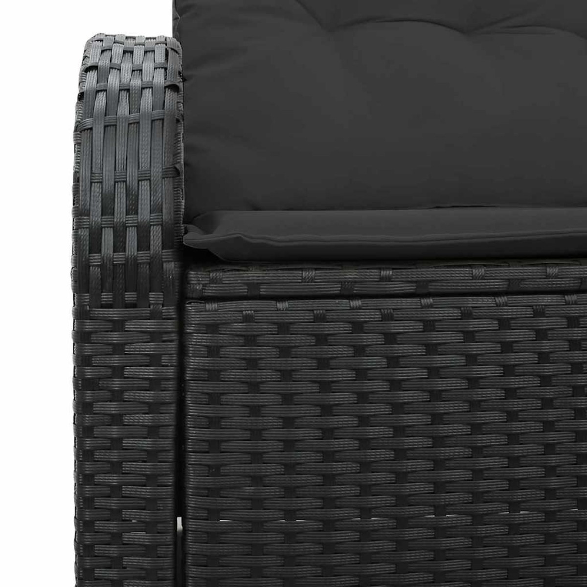 vidaXL Καναπές Κήπου με μαξιλάρι Μαύρο 124 x 62 x 69cm συνθετικό ρατάν
