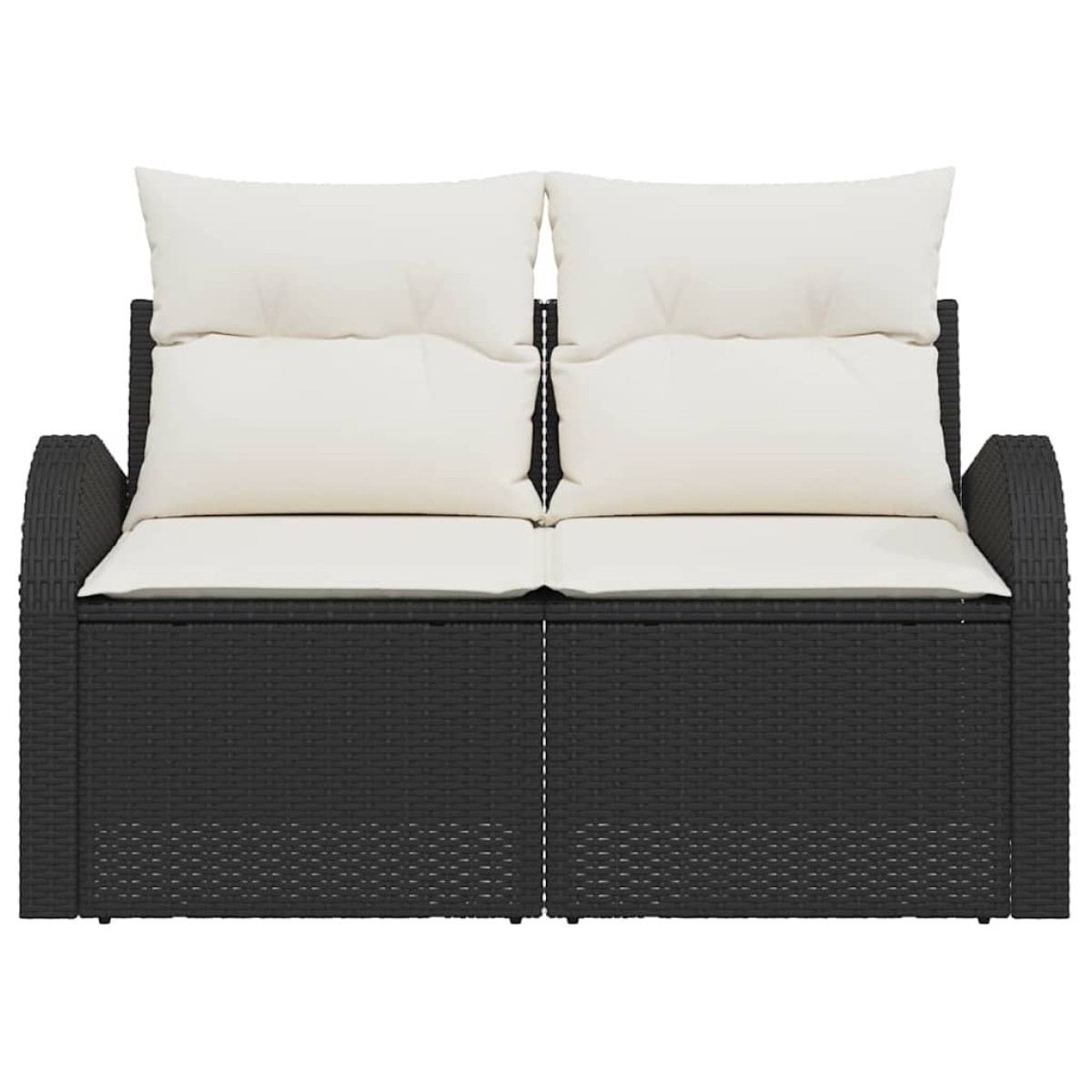 vidaXL Καναπές Κήπου με μαξιλάρι Μαύρο 124 x 62 x 69cm συνθετικό ρατάν