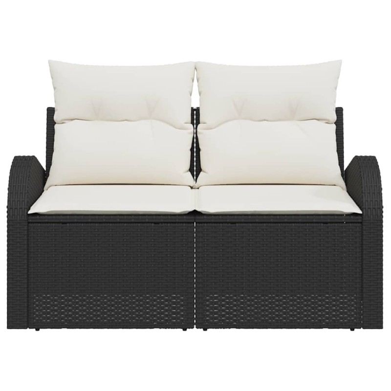 vidaXL Καναπές Κήπου με μαξιλάρι Μαύρο 124 x 62 x 69cm συνθετικό ρατάν