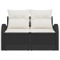 vidaXL Καναπές Κήπου με μαξιλάρι Μαύρο 124 x 62 x 69cm συνθετικό ρατάν