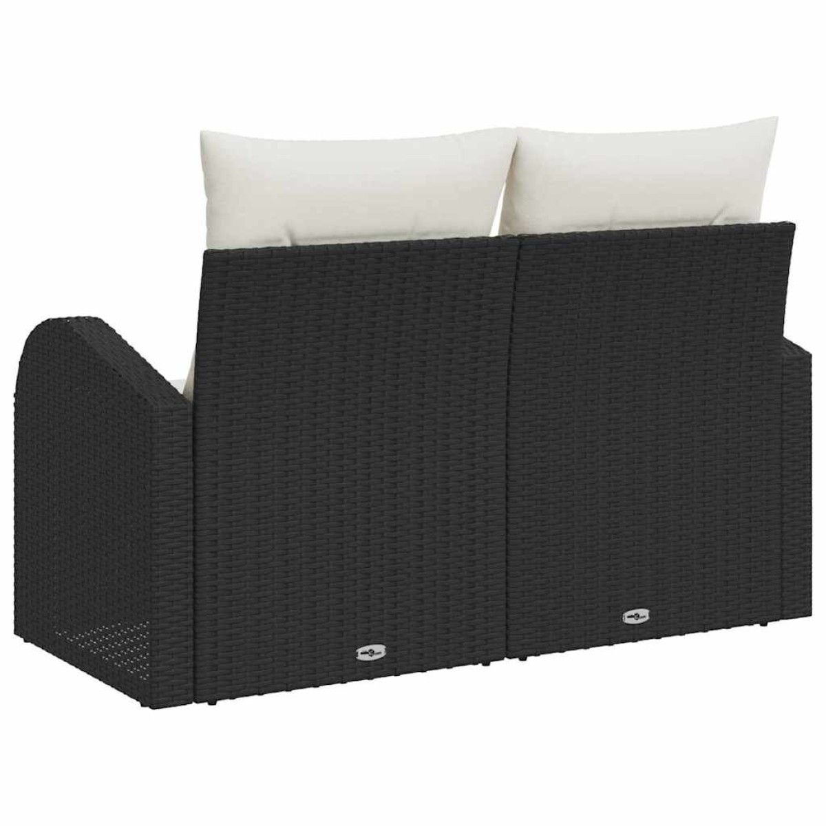 vidaXL Καναπές Κήπου με μαξιλάρι Μαύρο 124 x 62 x 69cm συνθετικό ρατάν