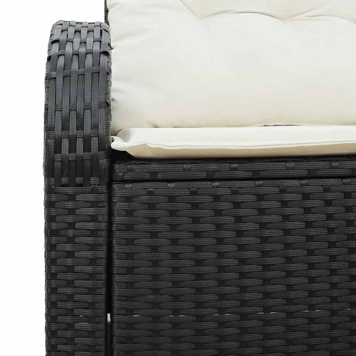 vidaXL Καναπές Κήπου με μαξιλάρι Μαύρο 124 x 62 x 69cm συνθετικό ρατάν