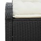 vidaXL Καναπές Κήπου με μαξιλάρι Μαύρο 124 x 62 x 69cm συνθετικό ρατάν
