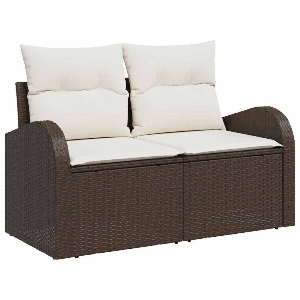 vidaXL Καναπές Κήπου με μαξιλάρι Καφέ 124 x 62 x 69cm συνθετικό ρατάν