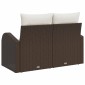 vidaXL Καναπές Κήπου με μαξιλάρι Καφέ 124 x 62 x 69cm συνθετικό ρατάν