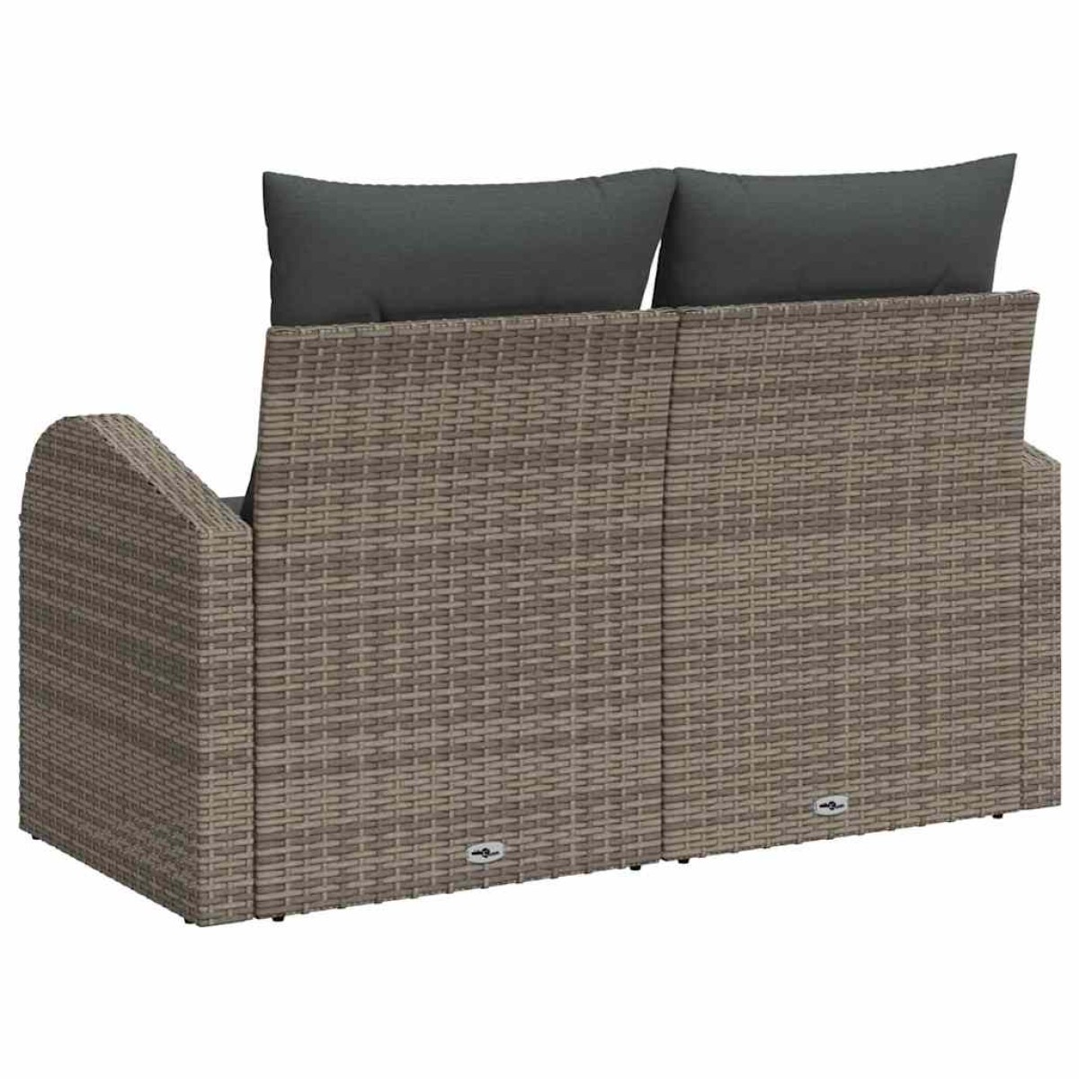 vidaXL Καναπές Κήπου με μαξιλάρι Γκρι 124 x 62 x 69cm συνθετικό ρατάν