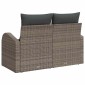 vidaXL Καναπές Κήπου με μαξιλάρι Γκρι 124 x 62 x 69cm συνθετικό ρατάν