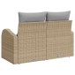 vidaXL Καναπές Κήπου με μαξιλάρι Μπεζ 124 x 62 x 69cm συνθετικό ρατάν