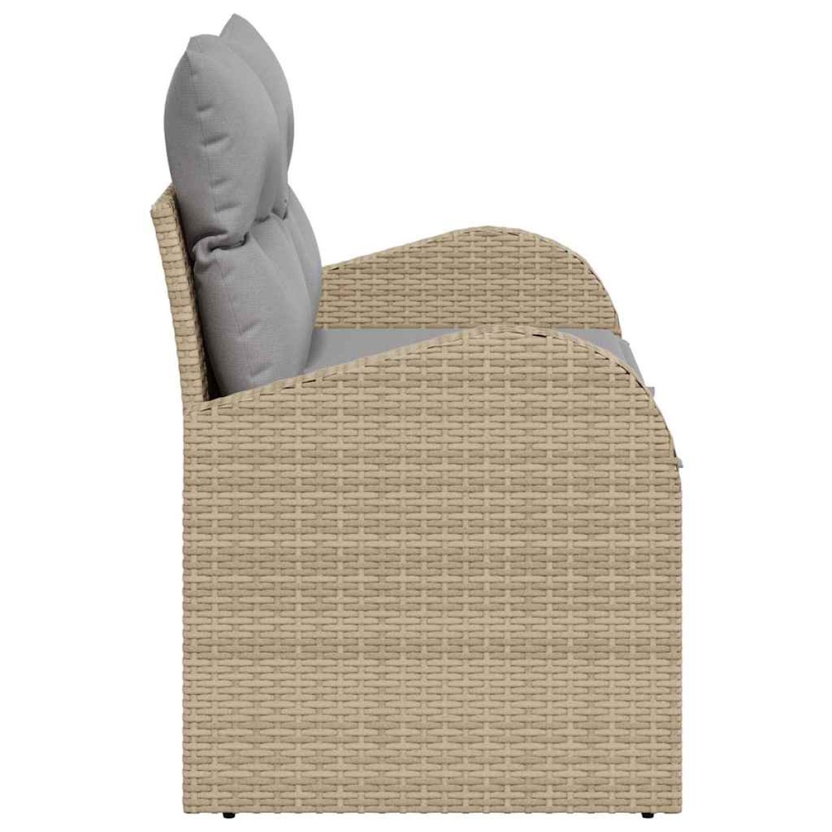 vidaXL Καναπές Κήπου με μαξιλάρι Μπεζ 124 x 62 x 69cm συνθετικό ρατάν