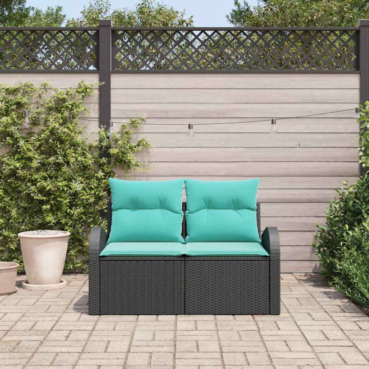 vidaXL Καναπές Κήπου Μαύρο 124 x 62 x 85εκ συνθετικό ρατάν