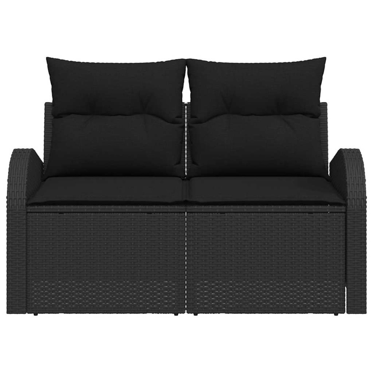 vidaXL Καναπές Κήπου με μαξιλάρι Μαύρο 124 x 62 x 69cm συνθετικό ρατάν