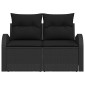 vidaXL Καναπές Κήπου με μαξιλάρι Μαύρο 124 x 62 x 69cm συνθετικό ρατάν