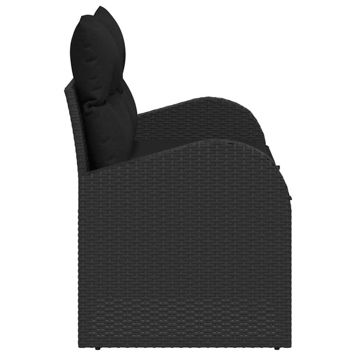 vidaXL Καναπές Κήπου με μαξιλάρι Μαύρο 124 x 62 x 69cm συνθετικό ρατάν