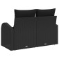 vidaXL Καναπές Κήπου με μαξιλάρι Μαύρο 124 x 62 x 69cm συνθετικό ρατάν