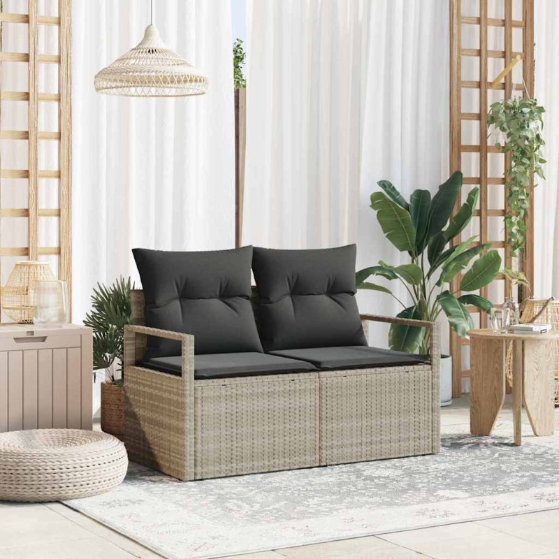 vidaXL Καναπές Κήπου με μαξιλάρι 120 x 62 x 69 εκ συνθετικό ρατάν