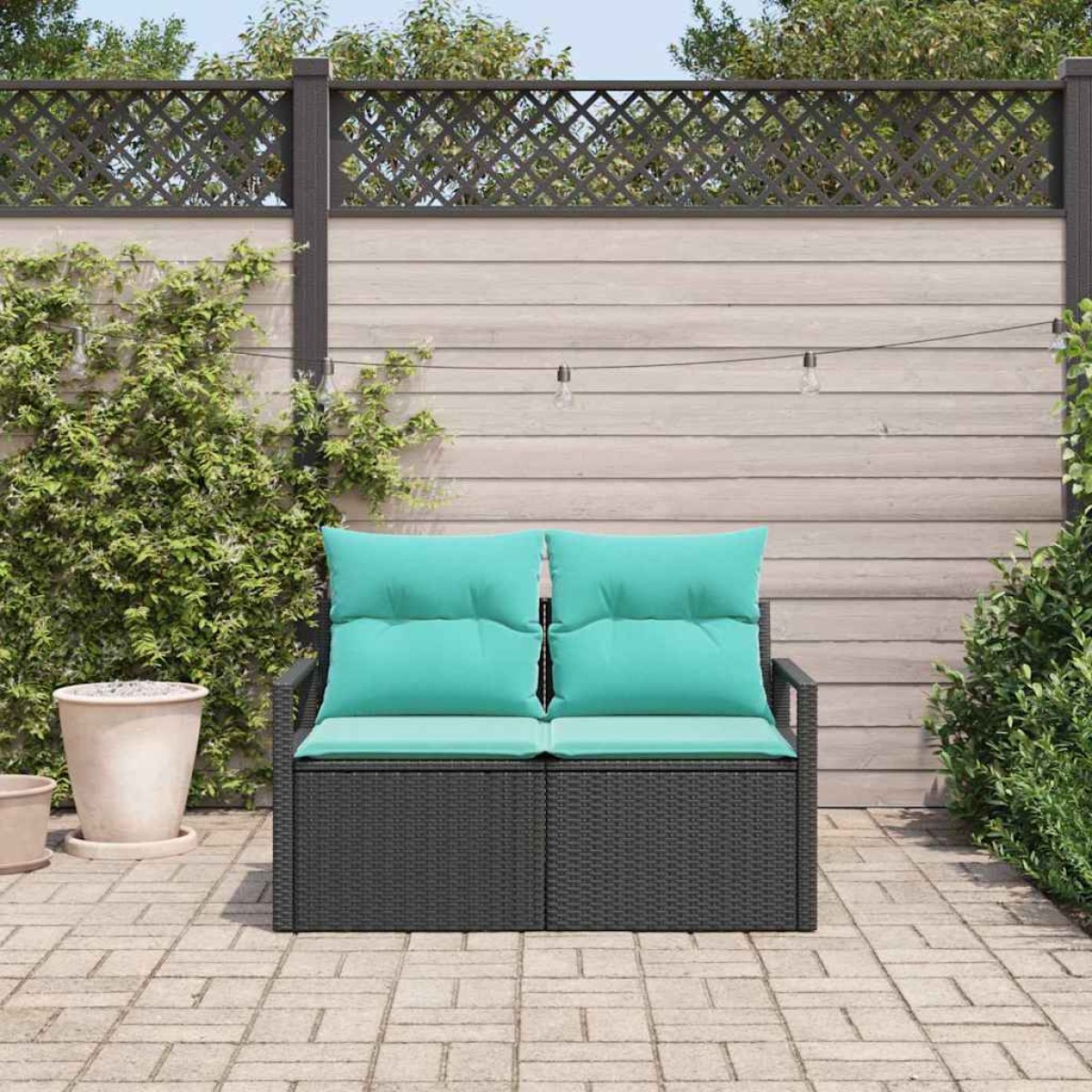 vidaXL Καναπές Κήπου με μαξιλάρι 120 x 62 x 69 εκ συνθετικό ρατάν