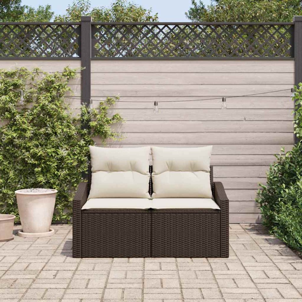 vidaXL Καναπές Κήπου με μαξιλάρι 123 x 62 x 69 εκ συνθετικό ρατάν