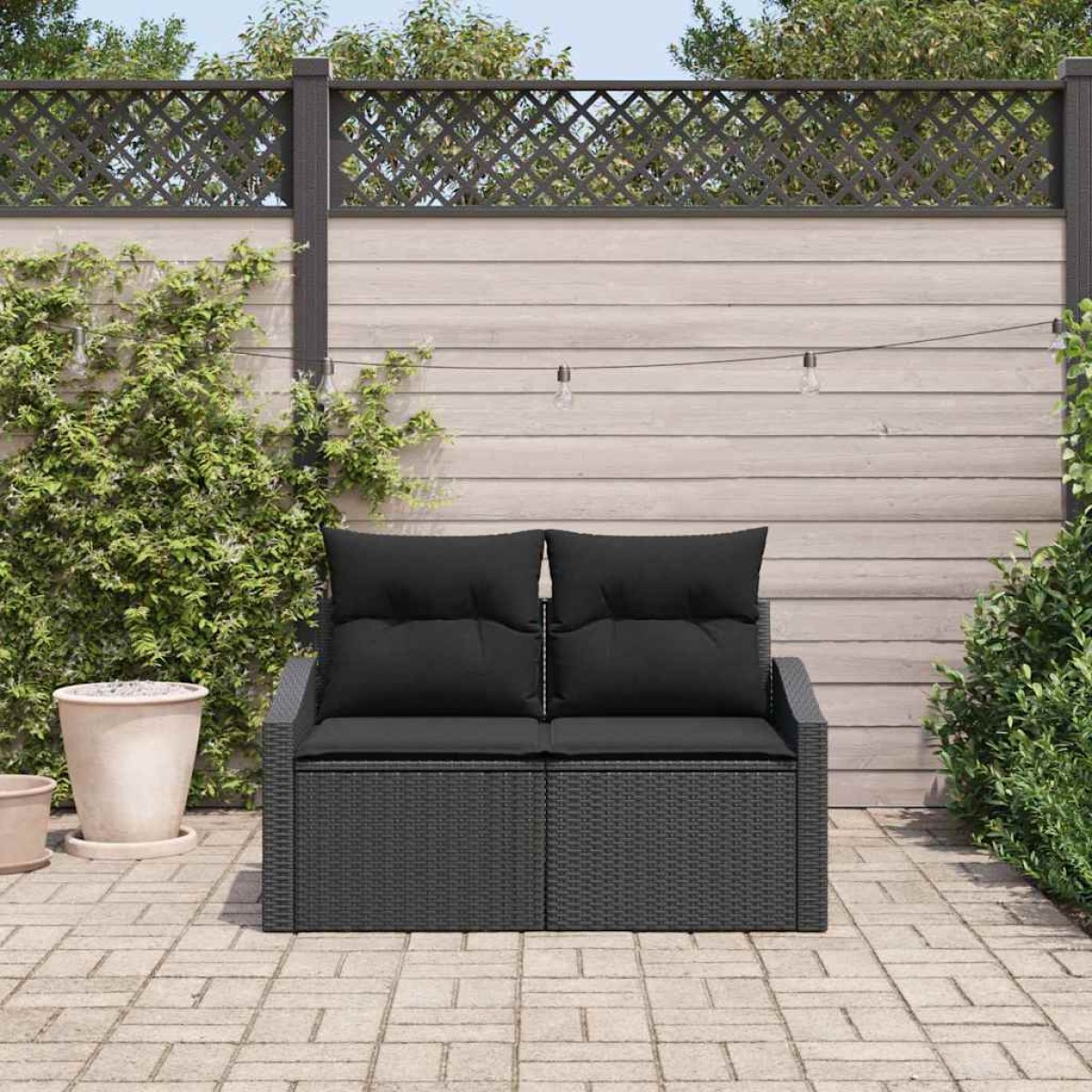 vidaXL Καναπές Κήπου με μαξιλάρι 123 x 62 x 69 εκ συνθετικό ρατάν