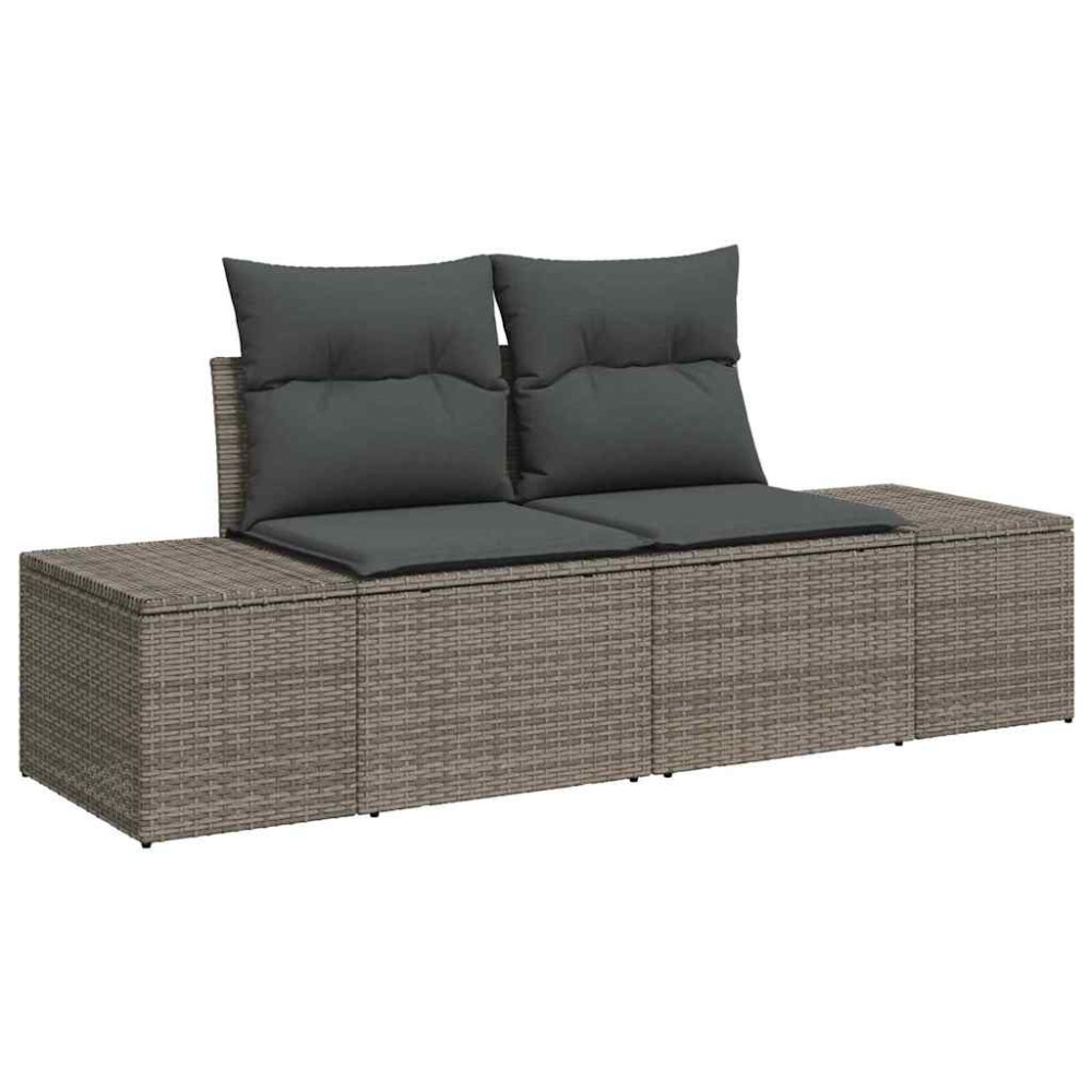 vidaXL Καναπές Κήπου Γκρι 184 x 62 x 69 εκ. συνθετικό ρατάν
