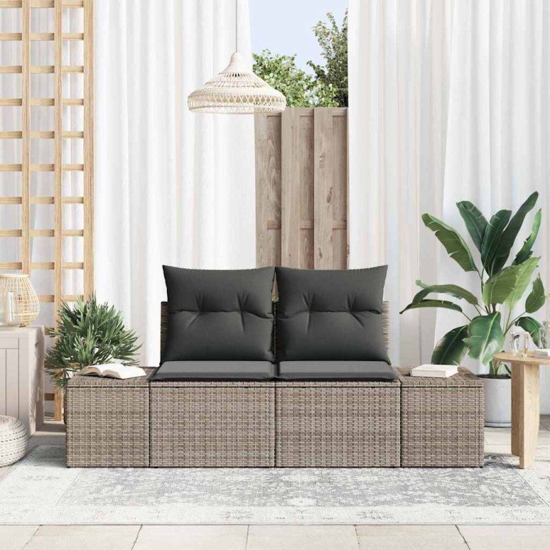 vidaXL Καναπές Κήπου Γκρι 184 x 62 x 69 εκ. συνθετικό ρατάν