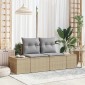 vidaXL Καναπές Κήπου Μπεζ 184 x 62 x 69 εκ. συνθετικό ρατάν