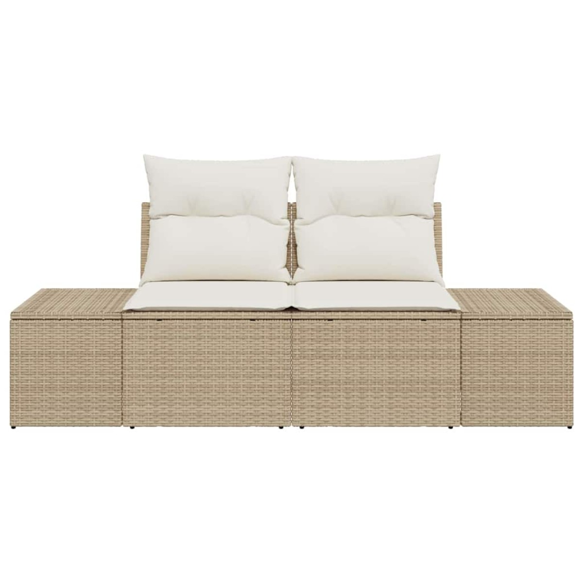 vidaXL Καναπές Κήπου Μπεζ 184 x 62 x 69 εκ. συνθετικό ρατάν