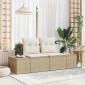 vidaXL Καναπές Κήπου Μπεζ 184 x 62 x 69 εκ. συνθετικό ρατάν