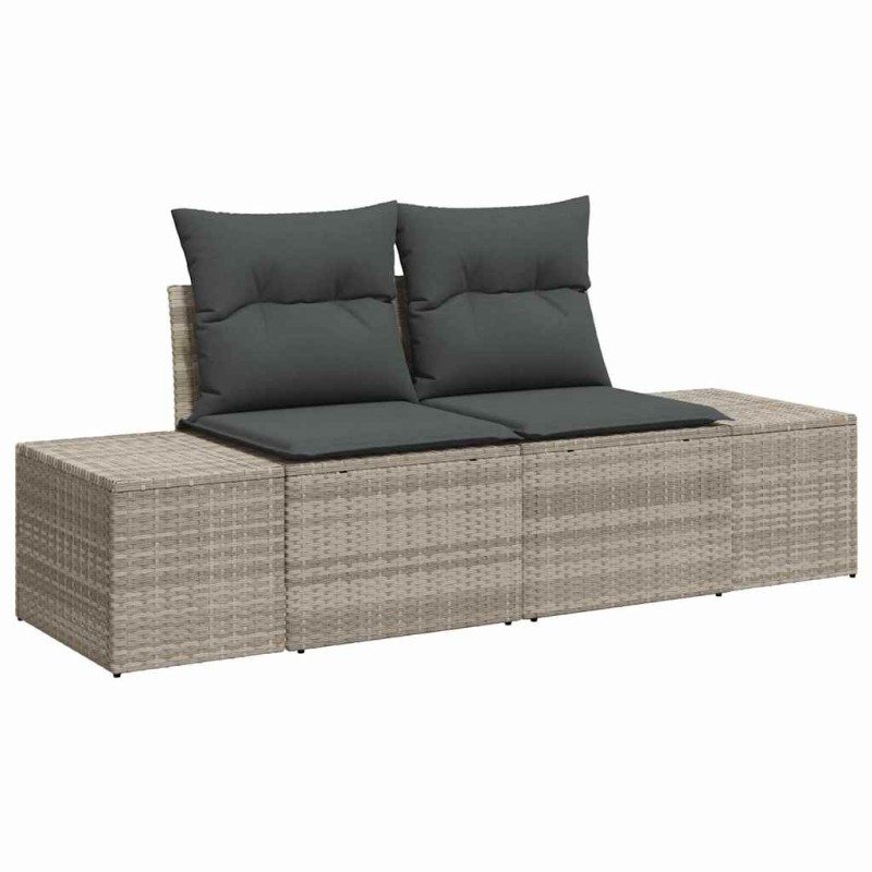 vidaXL Καναπές Κήπου Γκρι 184 x 62 x 69 εκ. συνθετικό ρατάν