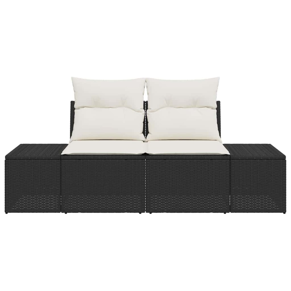 vidaXL Καναπές Κήπου Μαύρο 184 x 62 x 69 εκ. συνθετικό ρατάν