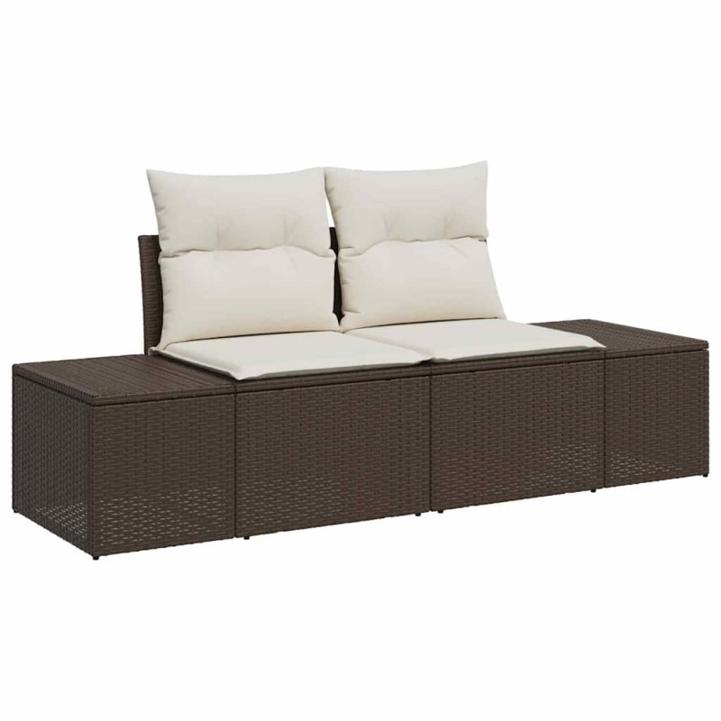 vidaXL Καναπές Κήπου Καφέ 184 x 62 x 69 εκ. συνθετικό ρατάν