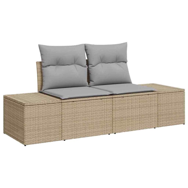vidaXL Καναπές Κήπου Μπεζ 184 x 62 x 69 εκ. συνθετικό ρατάν