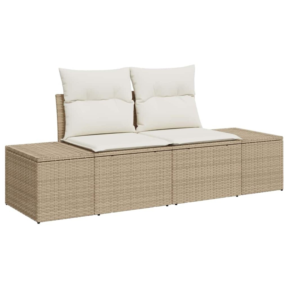 vidaXL Καναπές Κήπου Μπεζ 184 x 62 x 69 εκ. συνθετικό ρατάν
