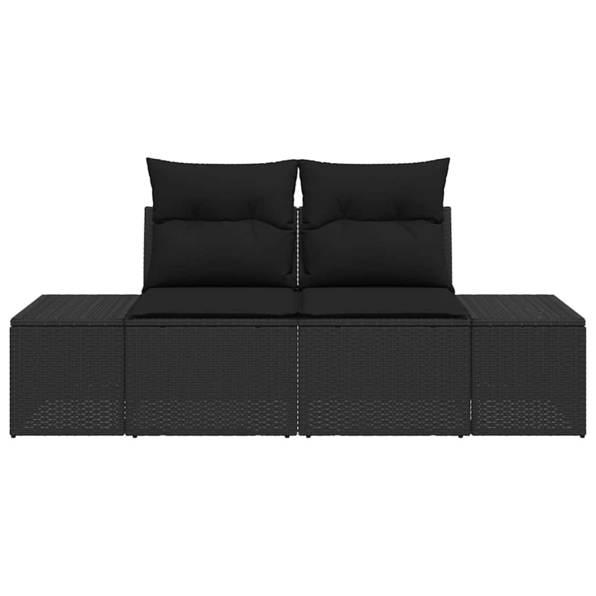 vidaXL Καναπές Κήπου Μαύρο 184 x 62 x 69 εκ. συνθετικό ρατάν