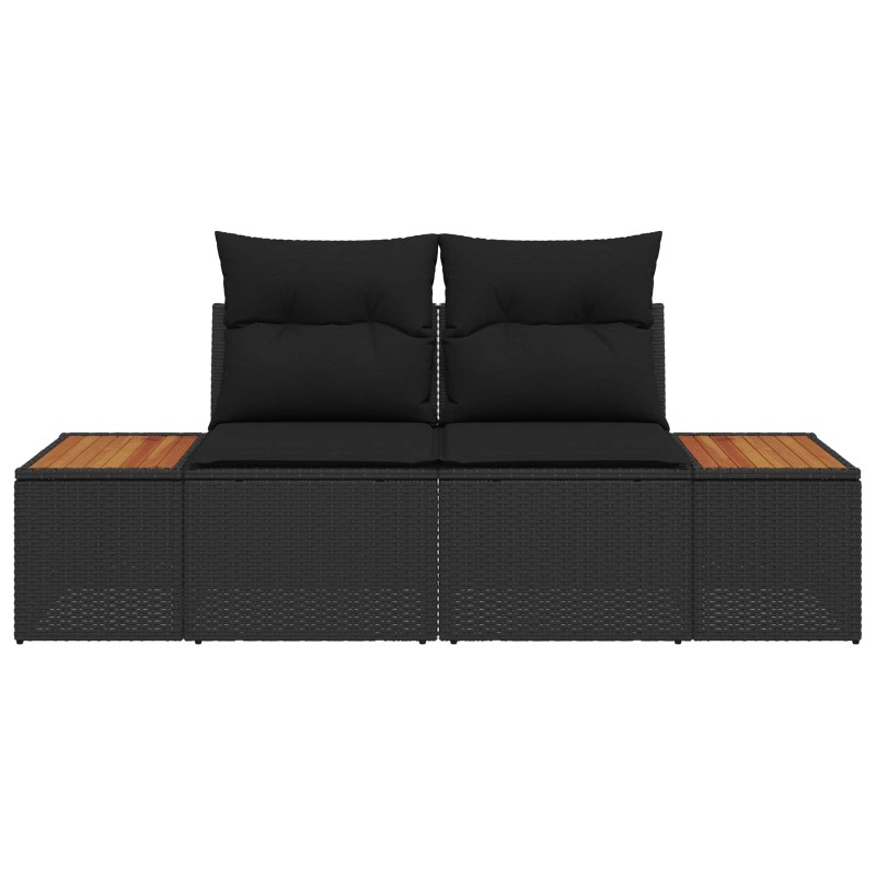 vidaXL Καναπές Κήπου Μαύρο 184 x 62 x 85εκ συνθετικό ρατάν
