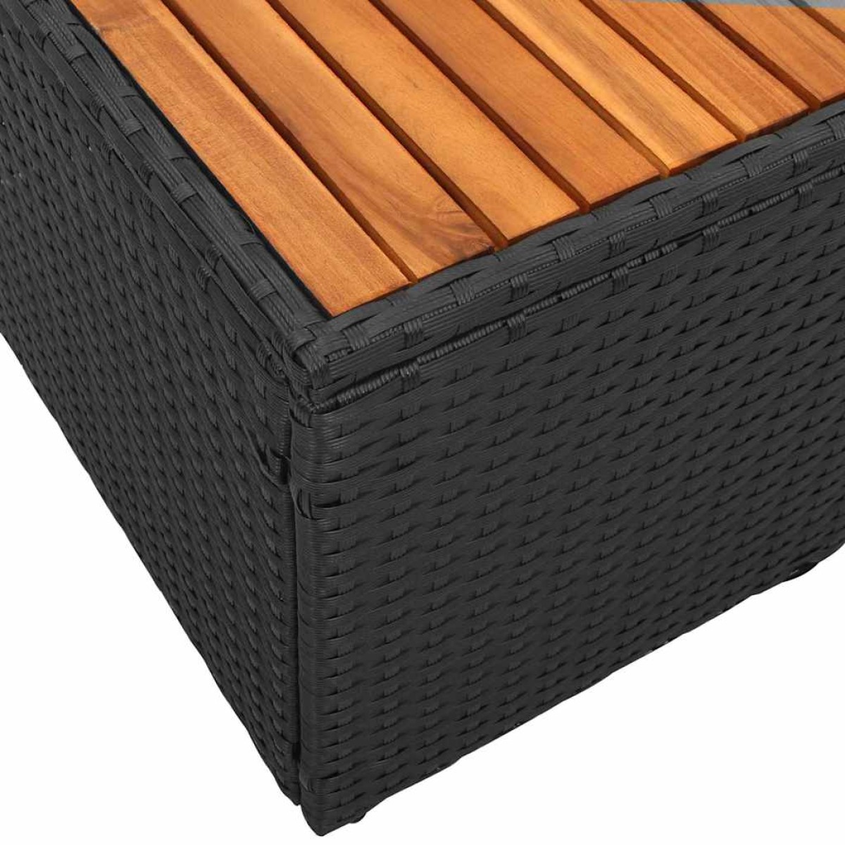 vidaXL Καναπές Κήπου Μαύρο 184 x 62 x 85εκ συνθετικό ρατάν