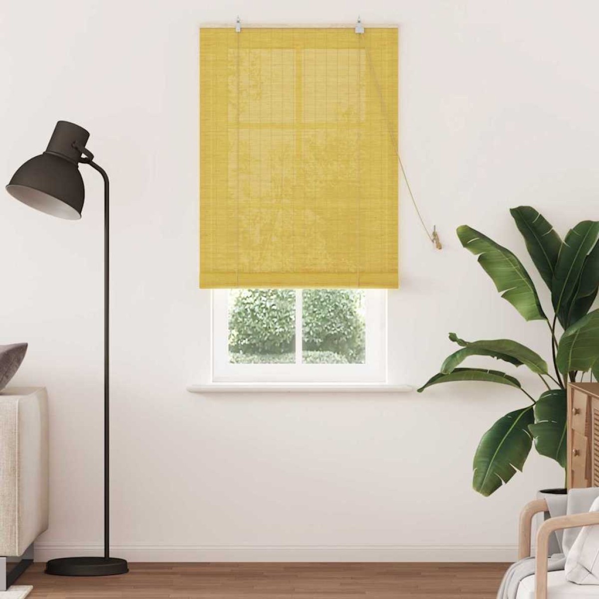 vidaXL Ρόλερ (στόρι) Κίτρινο 90 x 220 cm Μπαμπού