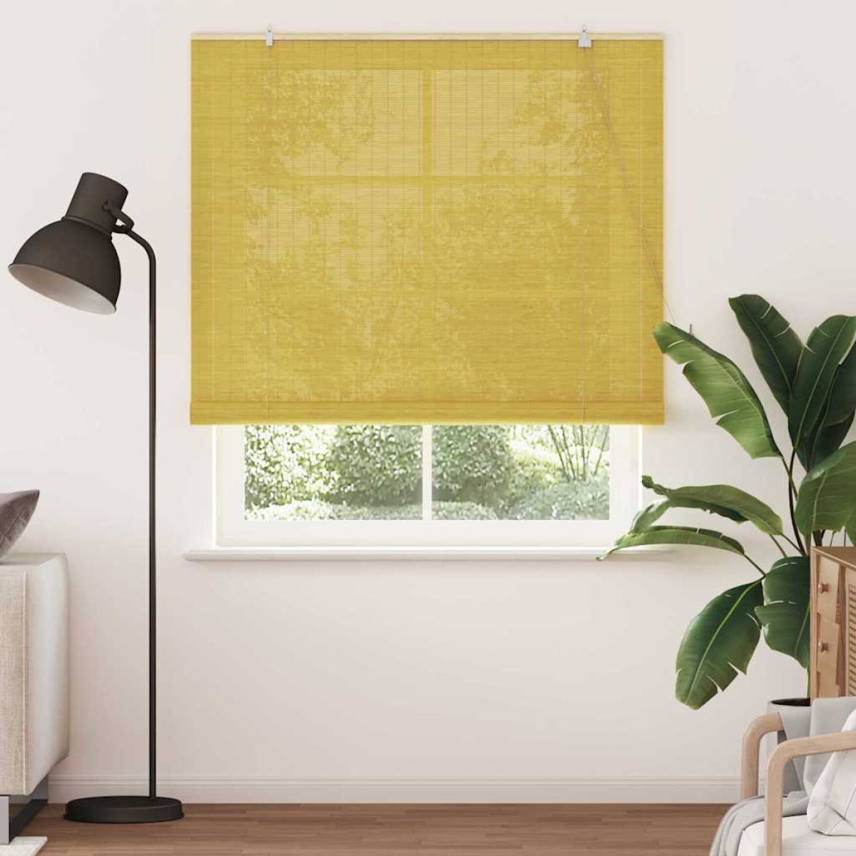 vidaXL Ρόλερ (στόρι) Κίτρινο 150 x 220 cm Μπαμπού