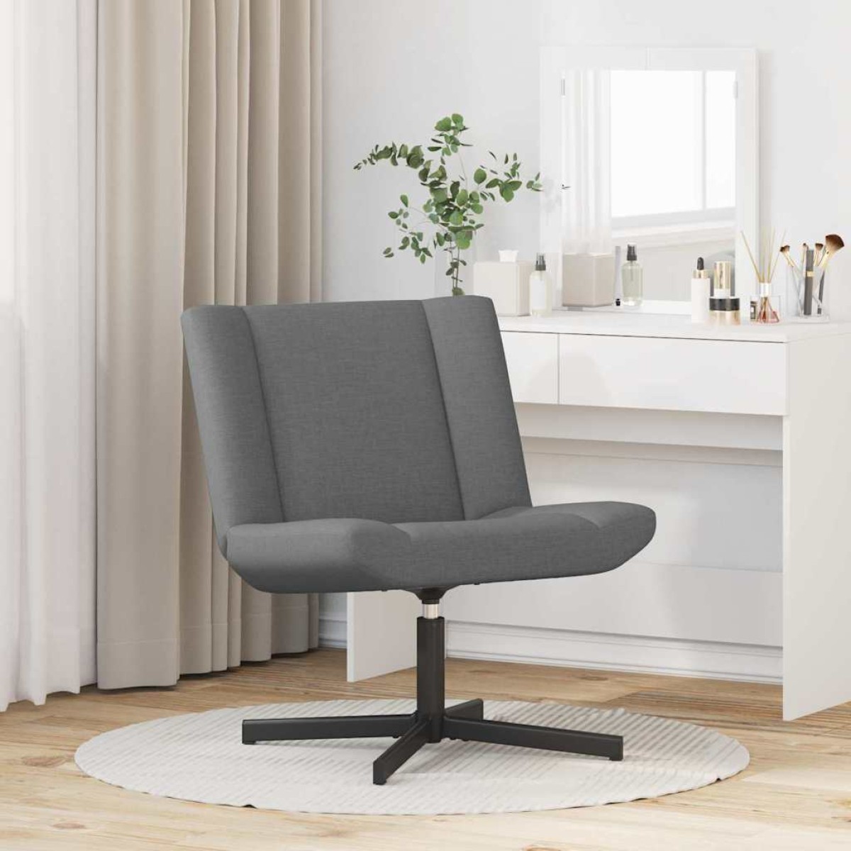vidaXL Περιστρεφόμενη καρέκλα Σκούρο Γκρι 63 x 75 x 76 εκ ύφασμα