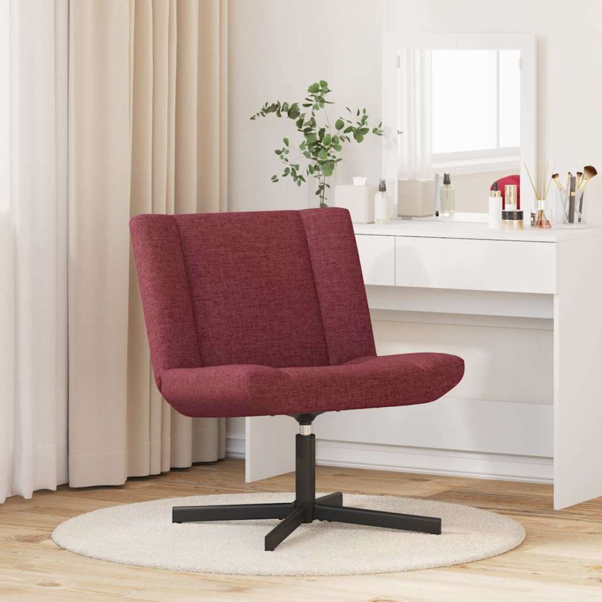 vidaXL Περιστρεφόμενη καρέκλα Κόκκινο 63 x 75 x 76 εκ ύφασμα
