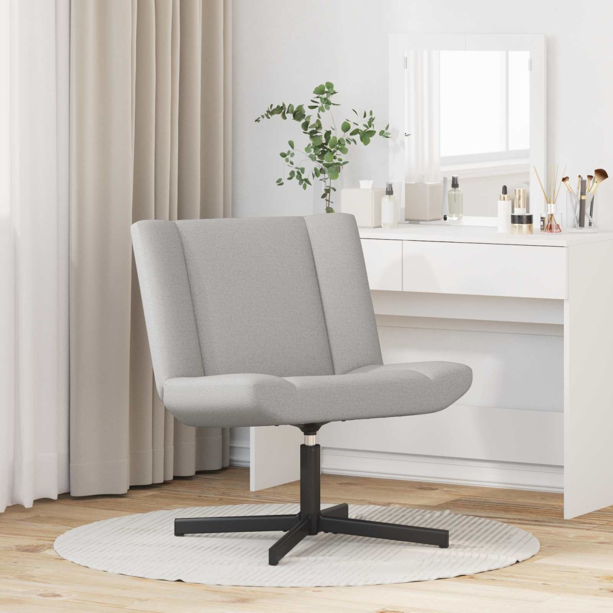 vidaXL Περιστρεφόμενη καρέκλα Σκίουρος Γκρί 63 x 75 x 76 εκ ύφασμα
